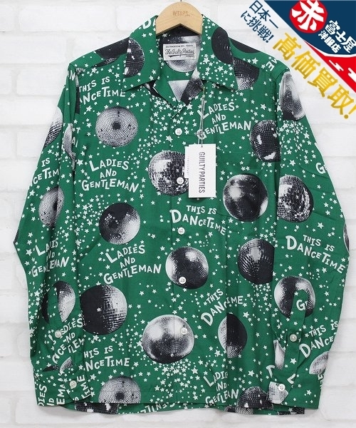 4T2678【クリックポスト対応】未使用品 ワコマリア ミラーボール ハワイアン アロハシャツ WACKOMARIA MIRROR BALL L/S HAWAIIAN SHIRTS
