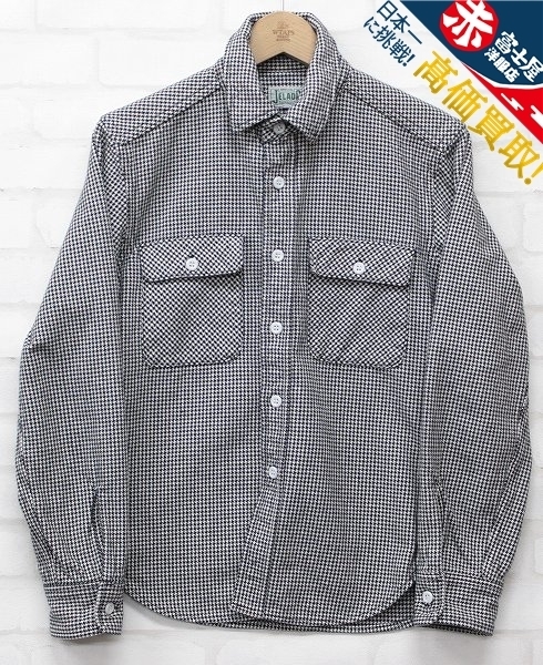 3T6374/ジェラード 千鳥チェック ショート丈ヘビーネルシャツ JELADO