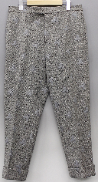 ブラックフリース 07 初期 ロゴ刺繍ツイードスラックス