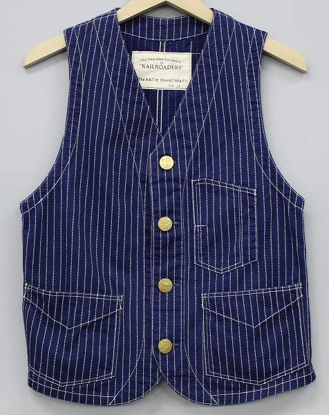 ワーカーズ インディゴウォバッシュベスト WORKERS