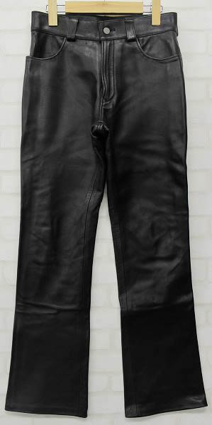 MOM&POP ホースハイド ブーツカットレザーパンツ