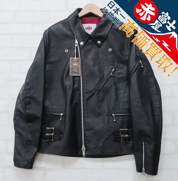 2J5014/未使用品 JAMES GROSE GEORGIAN HORSE JKT ジェームスグロース ジョージアン ホースハイドレザージャケット ライダース