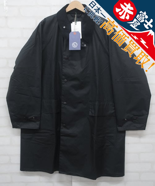 SU2J9494/未使用品 KAPTAIN SUNSHINE×Barbour THREE-QUARTER COAT KS21FBB02 BLACK キャプテンサンシャイン バブアー バーブァー 3/4コート