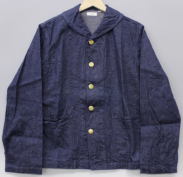 未使用品 ATLAST&CO ショールカラーデニムカバーオール