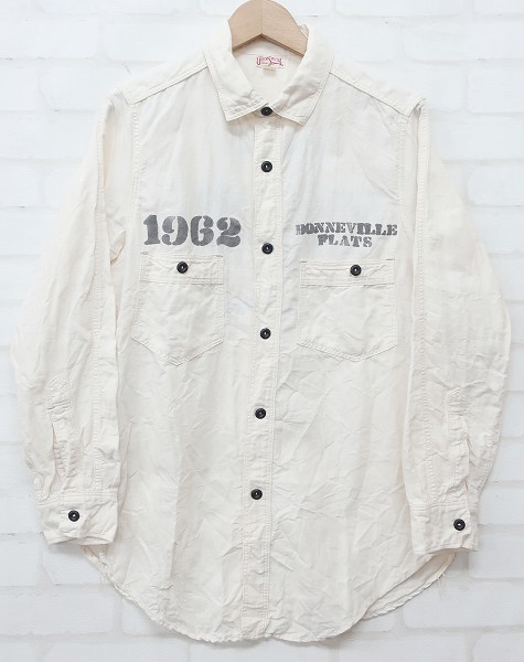 3T3635/フリーホイーラーズ GOD OF SPEED 9分袖シャンブレーシャツ カスタム ゴッドオブスピード FREEWHEELERS