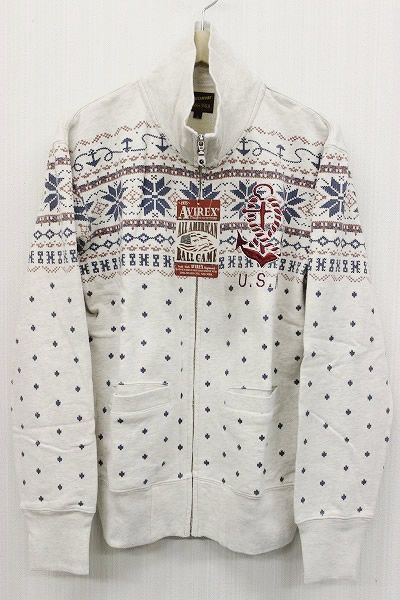 アヴィレックス 雪柄ジップスウェット AVIREX