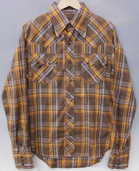 美品 TMT ラメチェックウエスタンシャツ 長袖